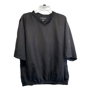 Footjoy golf windbreaker L short sleeve black logo v-neck relaxed fit